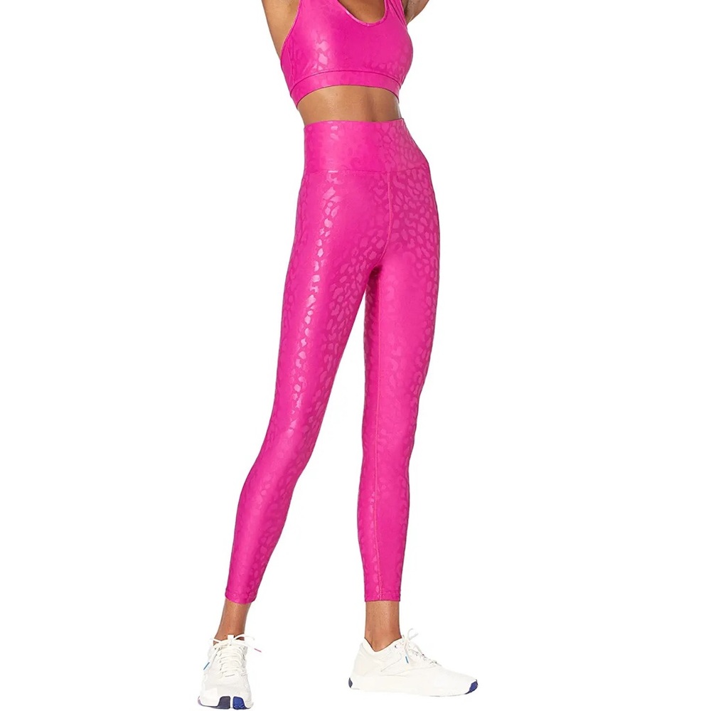 Carbon38 7/8 Legging in Leopard Takara Shine Magenta Medium NWT